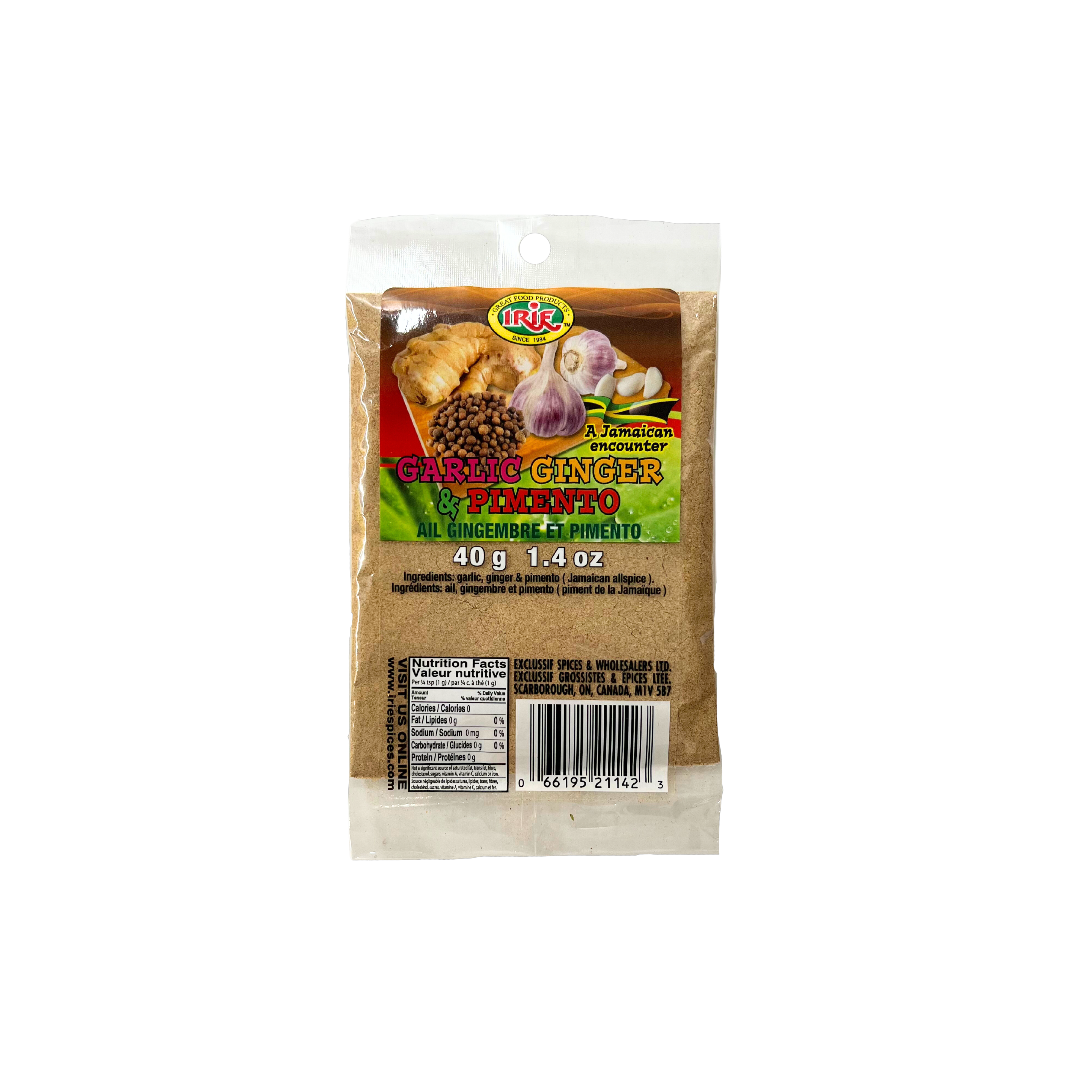 Irie Garlic Ginger & Pimento 40g