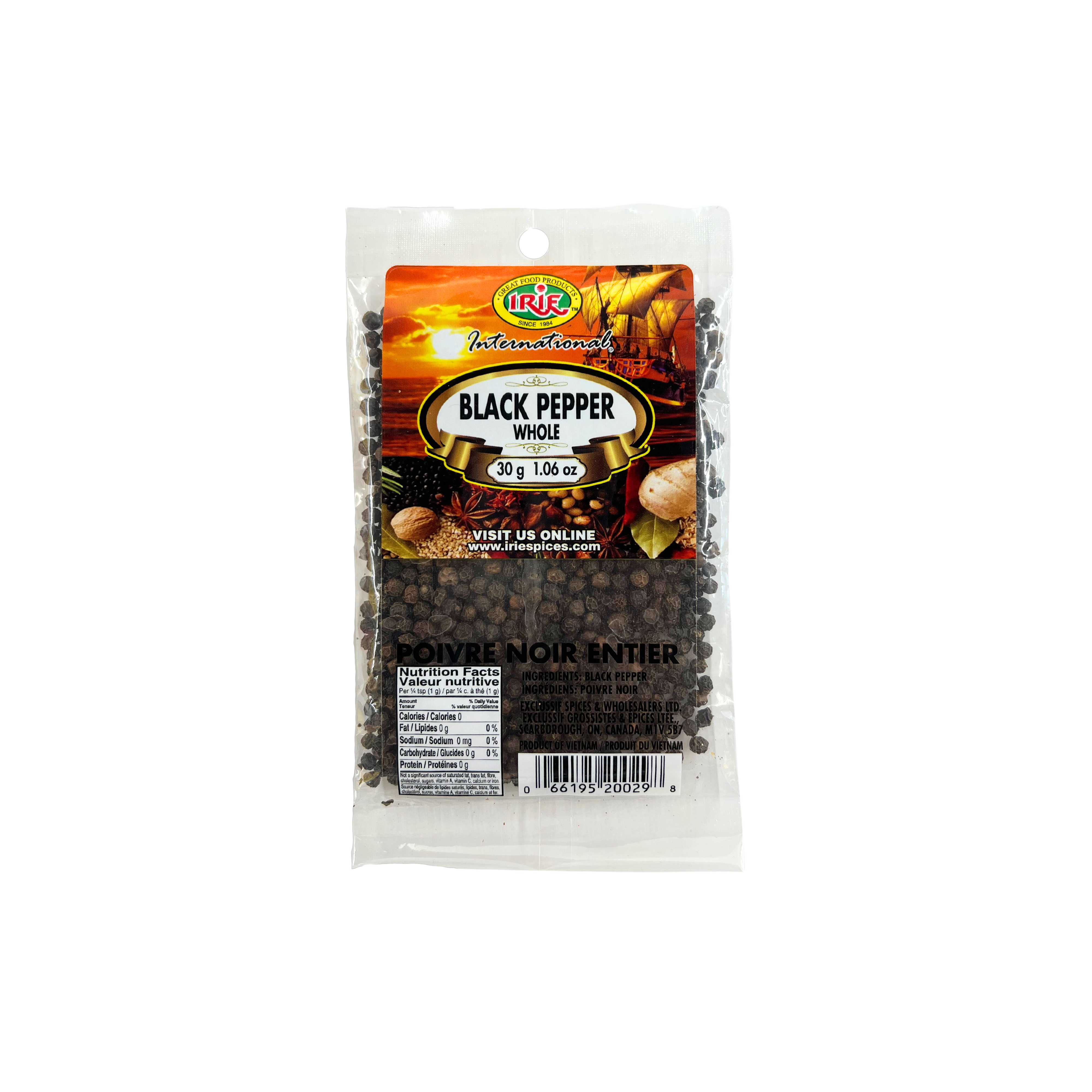 Irie Black Pepper Whole 30g