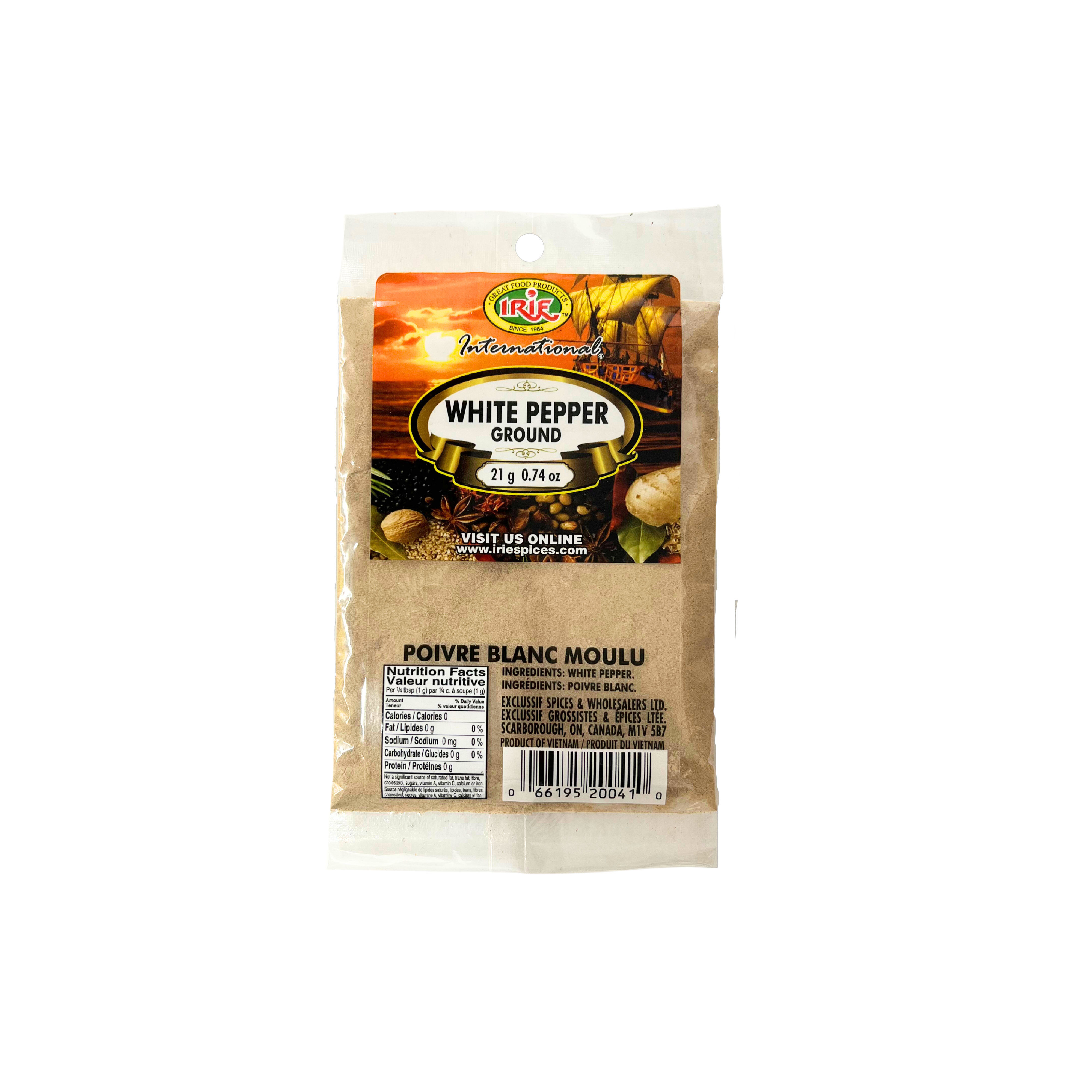 Irie White Pepper ground 21g