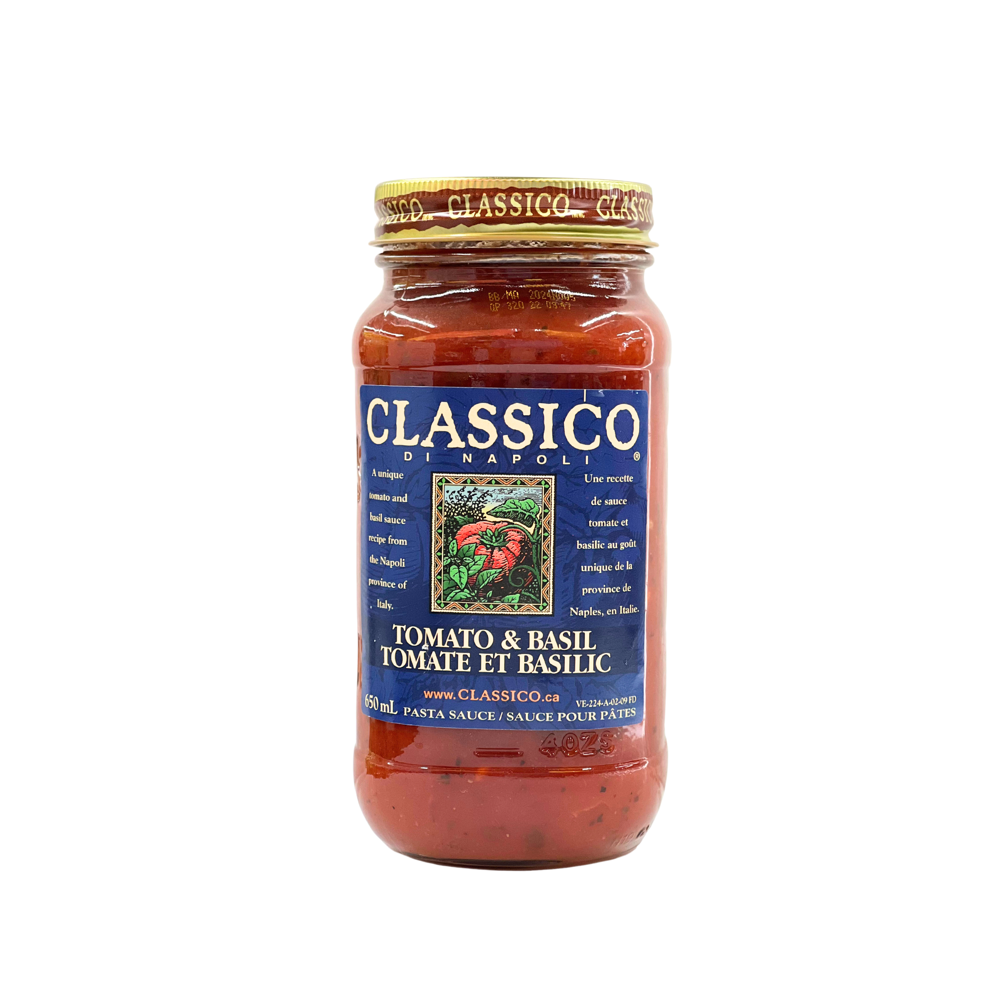 Classico Pasta Sauce Tomato & Basil 650ml