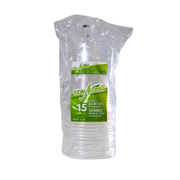 Table Clear Plastic Glass 15pack