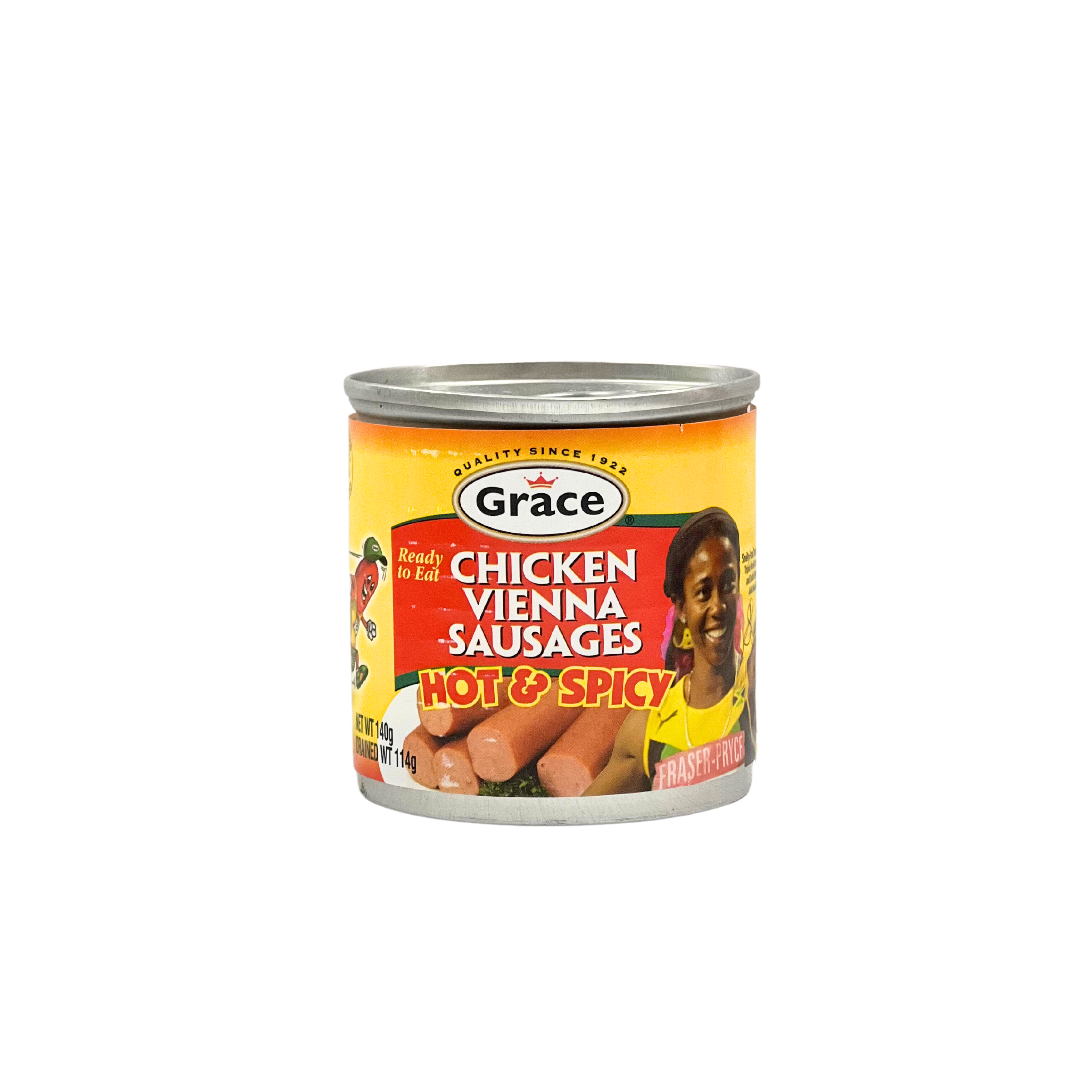 Grace Chicken Vienna Sausages Hot 114g Product Of Jamaica
