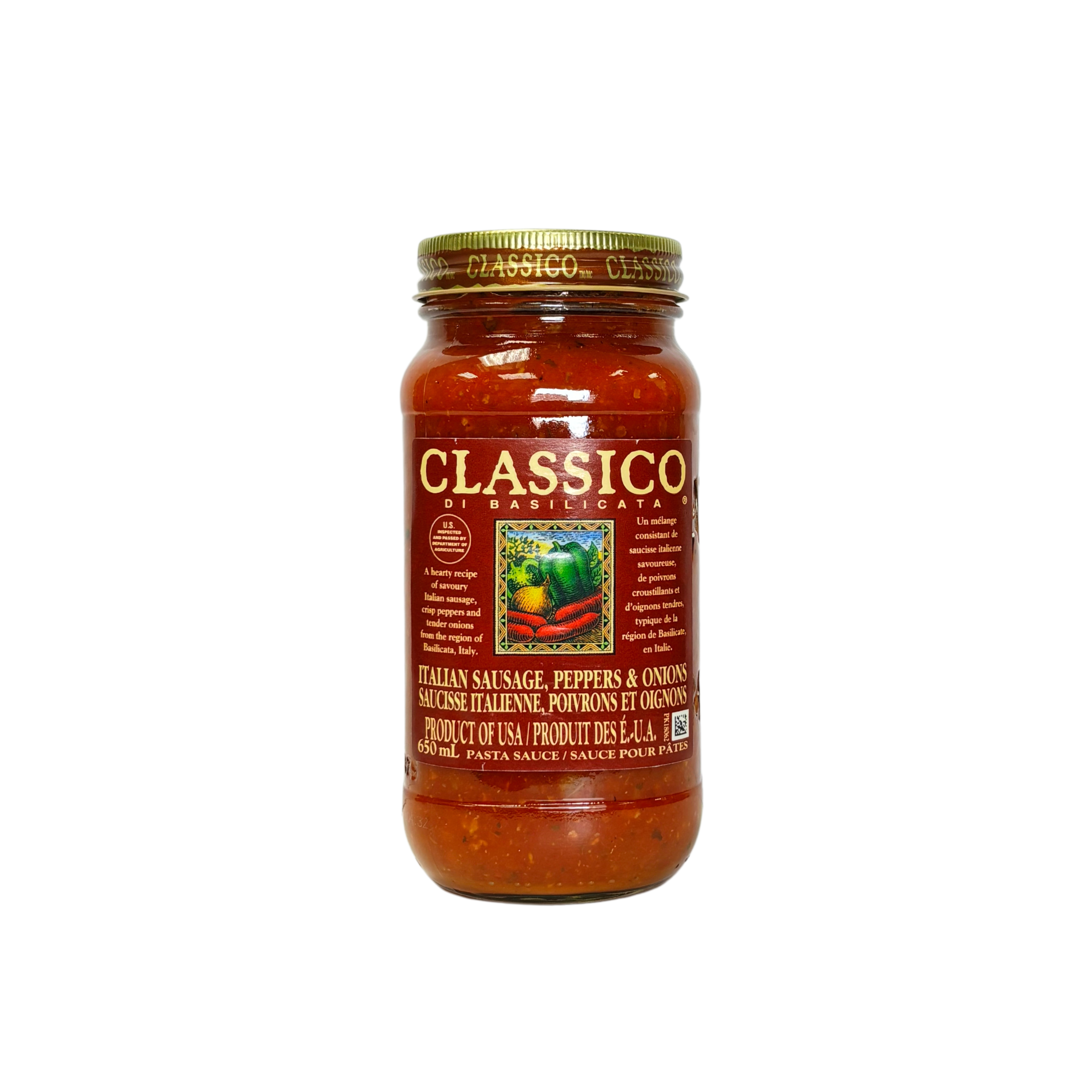 Classico Pasta Sauce Sausage Pepper Onion 650ml