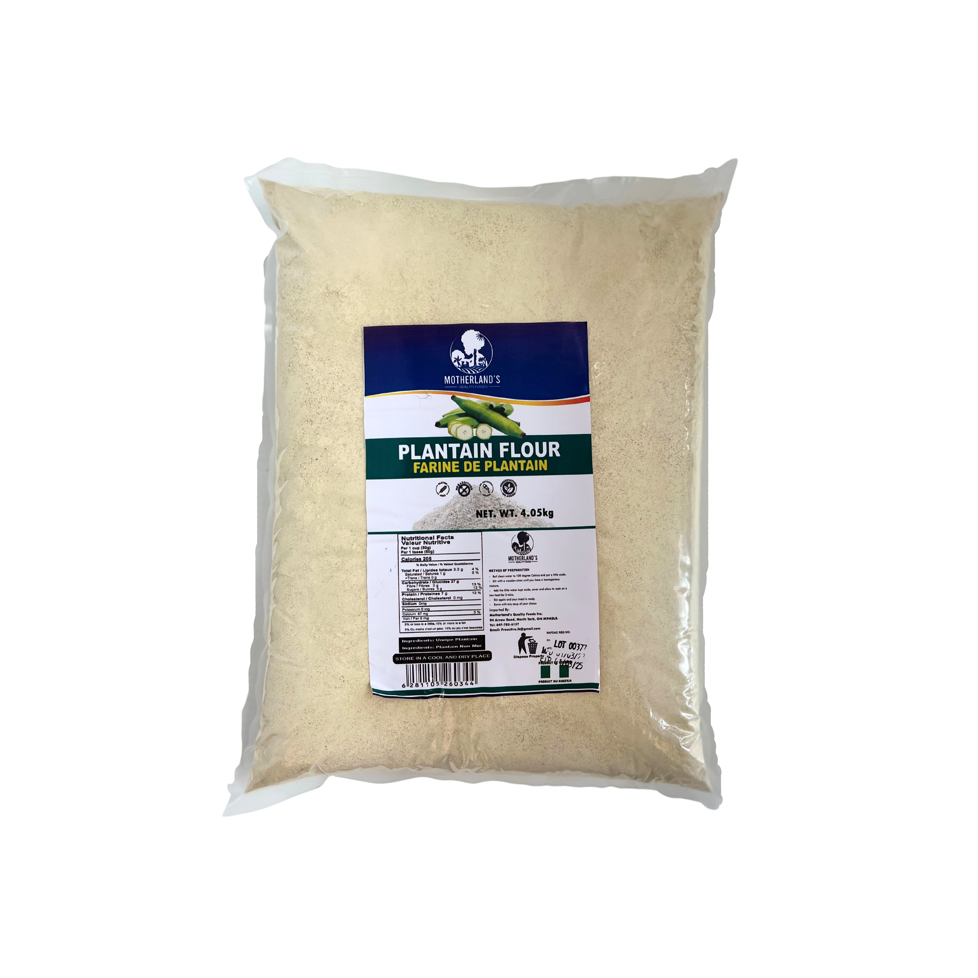 Motherland's Plantain Flour 4.05Kg