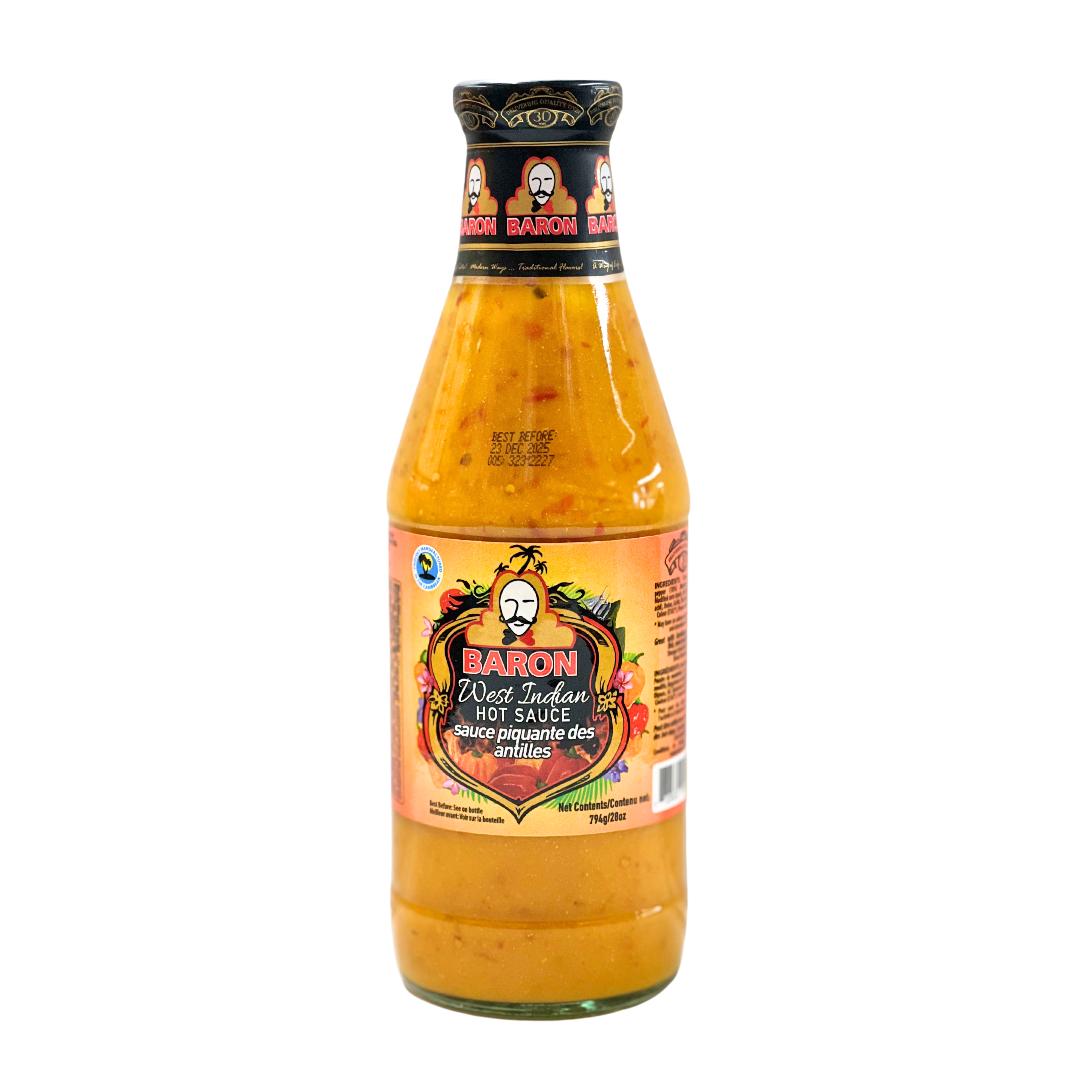 Baron West Indian Hot Sauce Yellow 794g