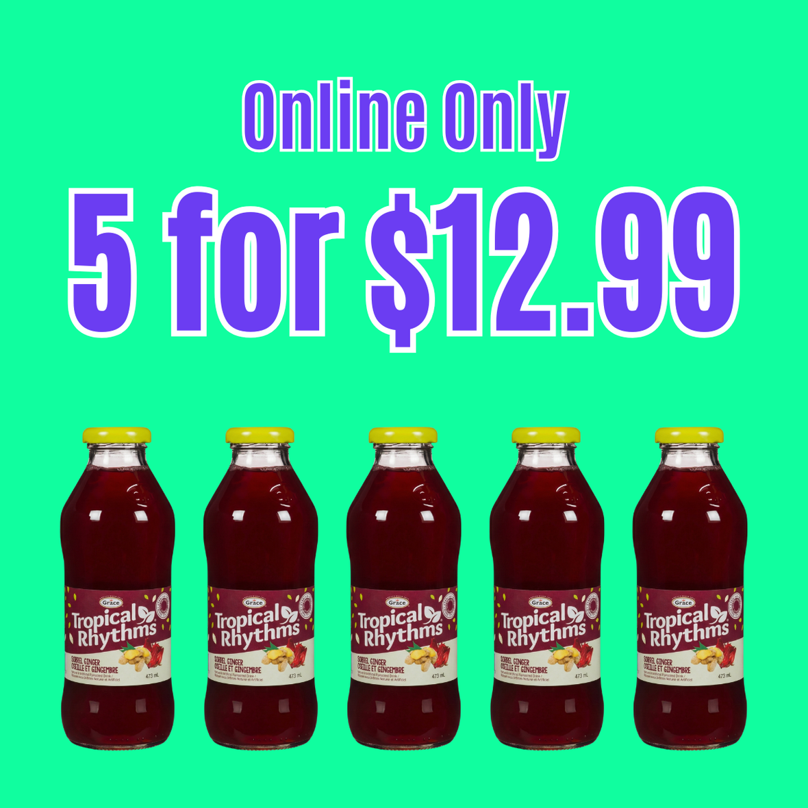 Tropical Rhythm Sorrel Ginger 473ml (5 Pack) | Starfish Market