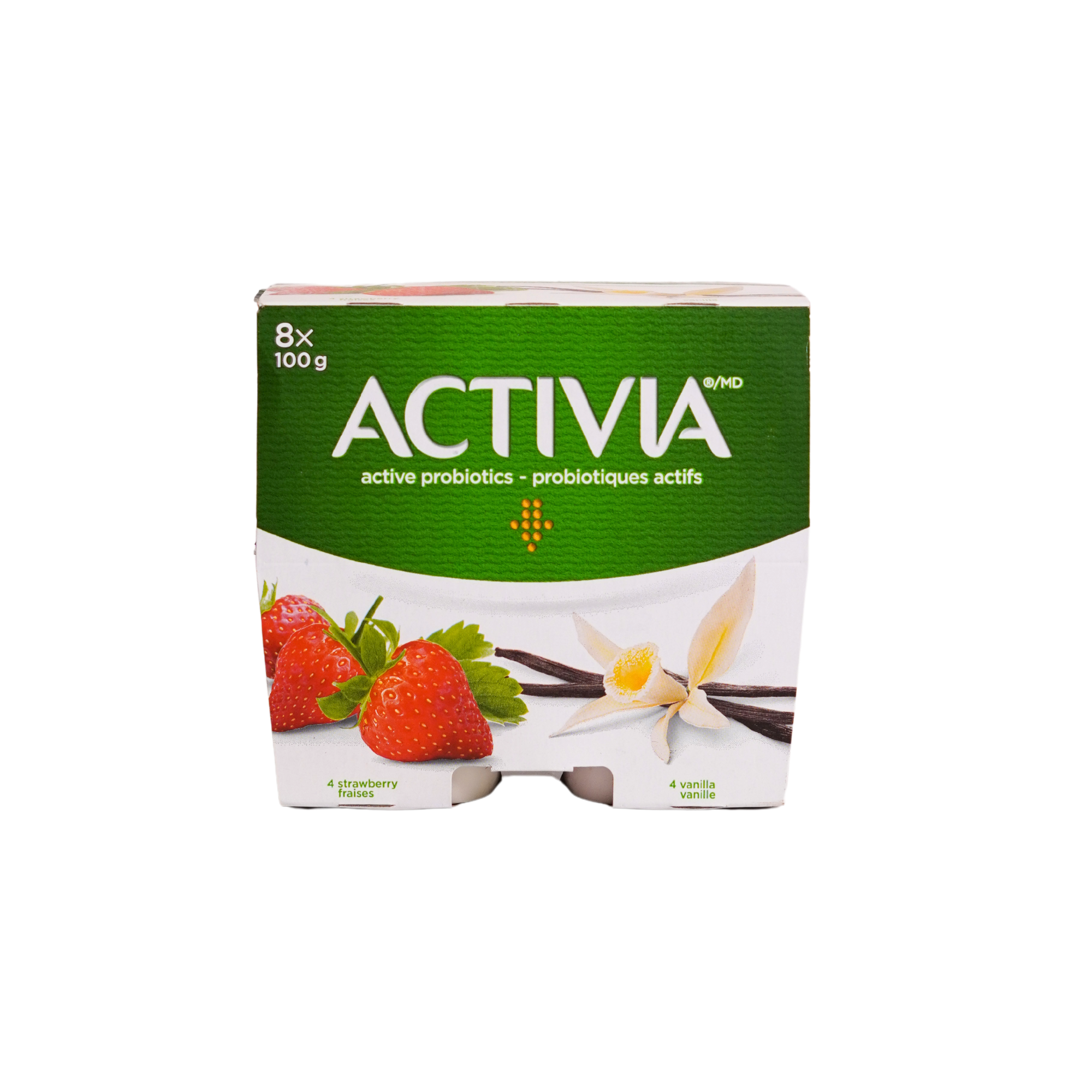 Activia Yogurt Strawberry Vanilla 8x100G