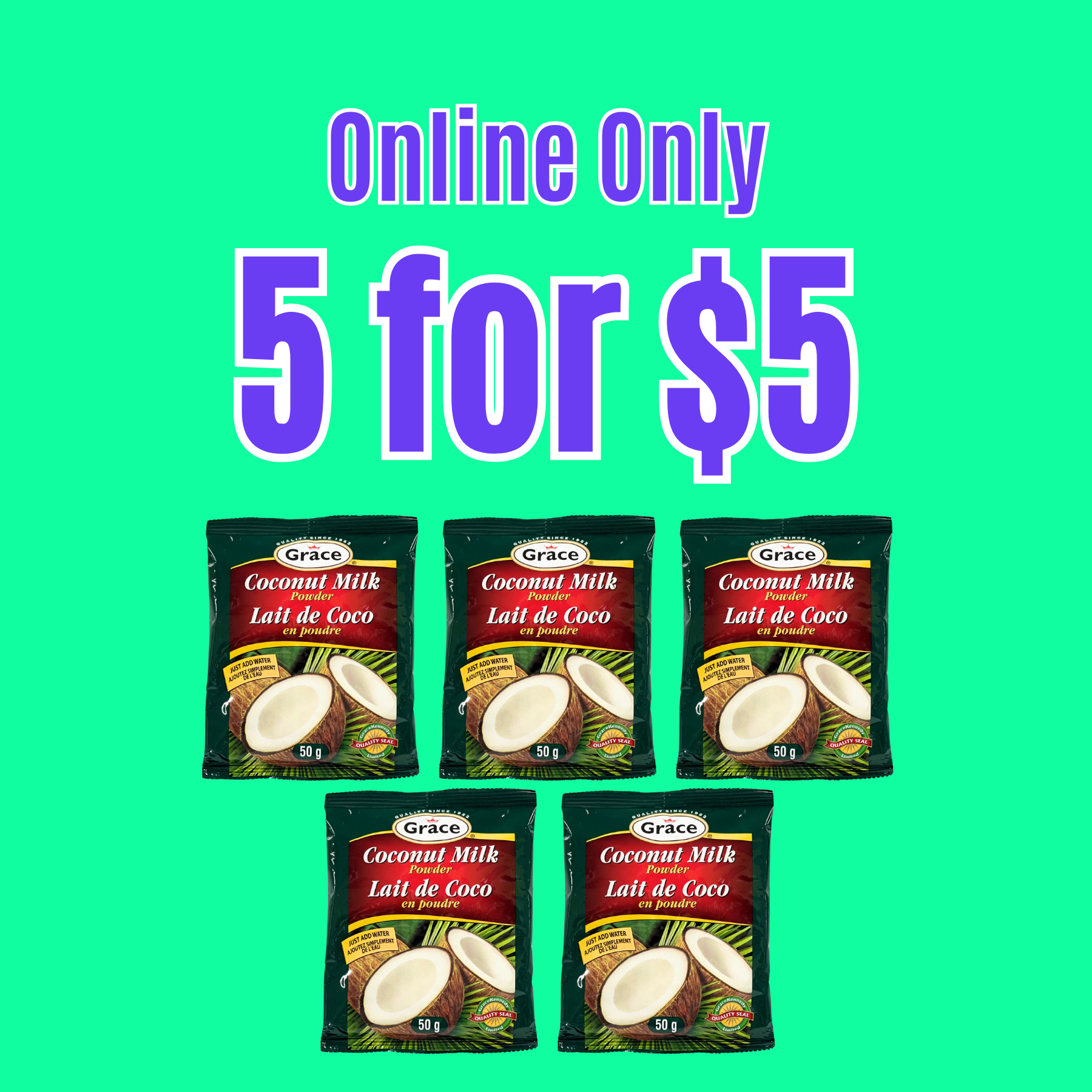 Grace Coconut Milk Powder 50g (5 Pack) | Starfish Market
