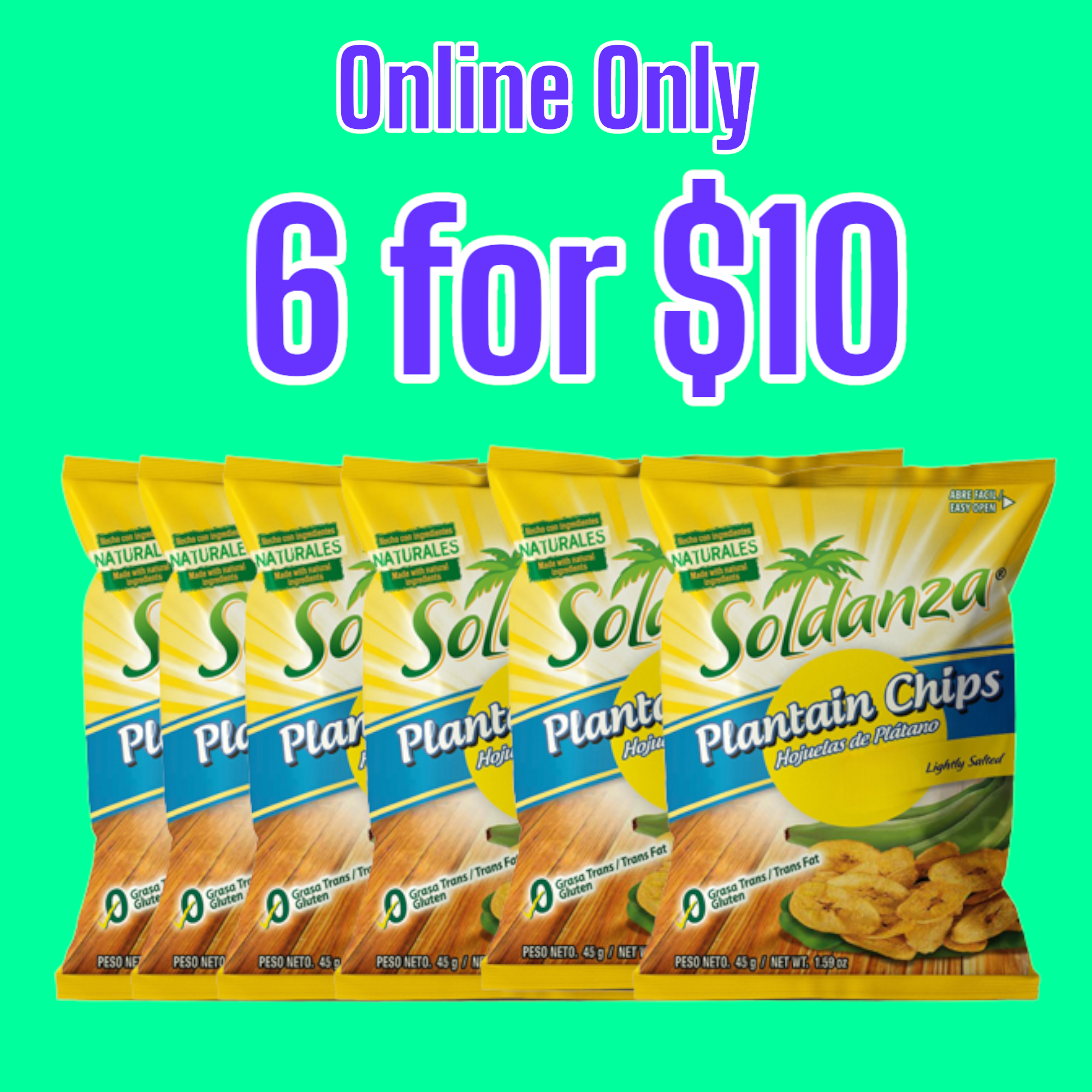 Soldanza Green Plantain Chips 45g